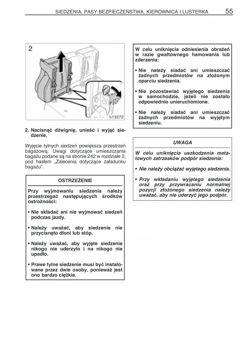 manual  Toyota Corolla Verso I 1 instrukcja / page 62