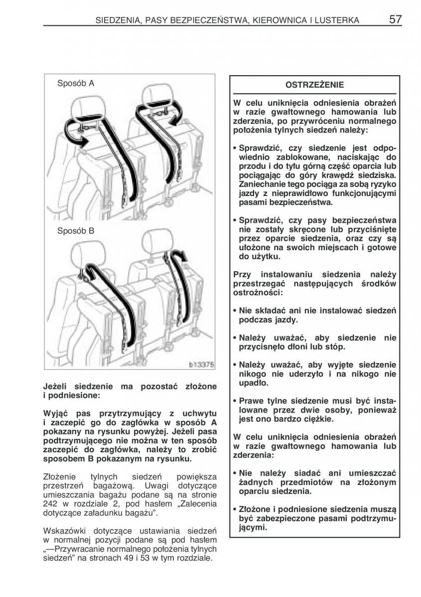 manual  Toyota Corolla Verso I 1 instrukcja / page 64