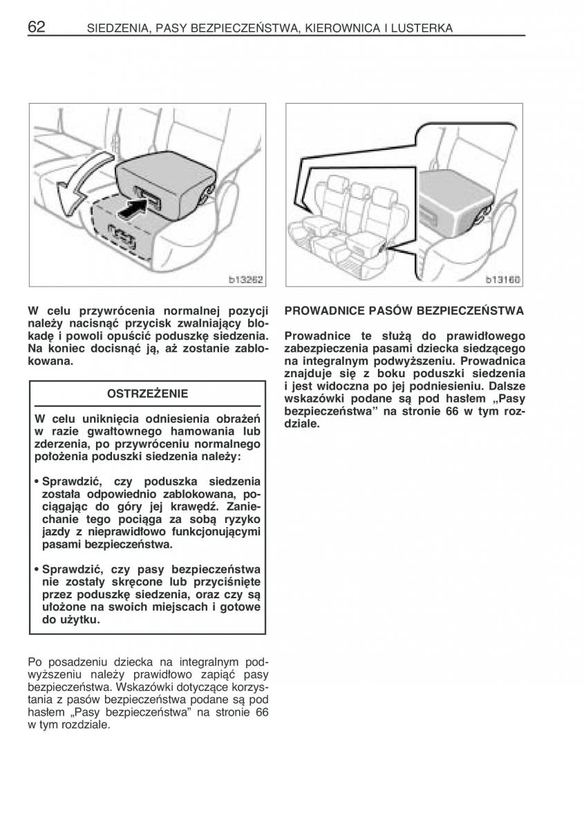 manual  Toyota Corolla Verso I 1 instrukcja / page 69