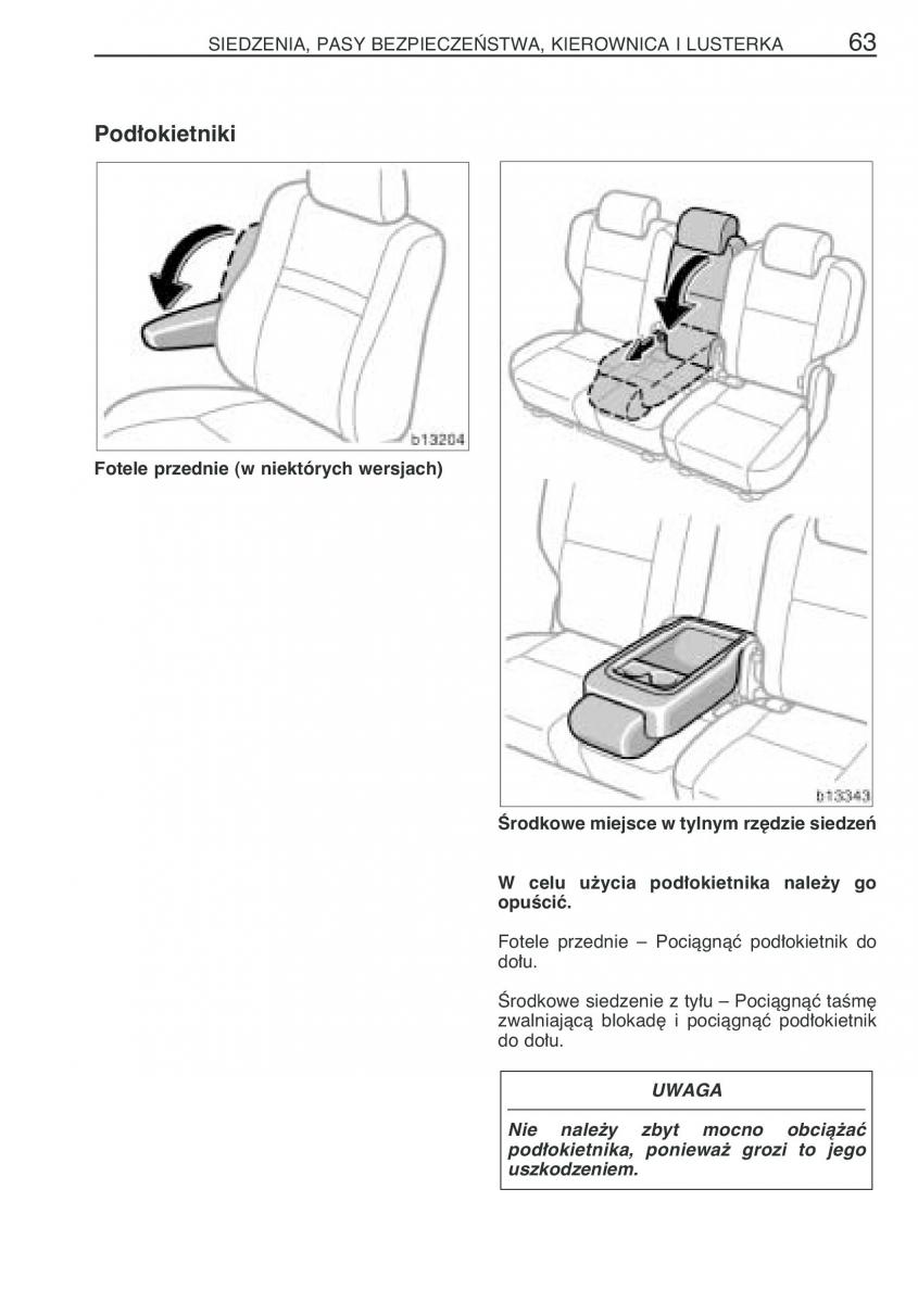 manual  Toyota Corolla Verso I 1 instrukcja / page 70