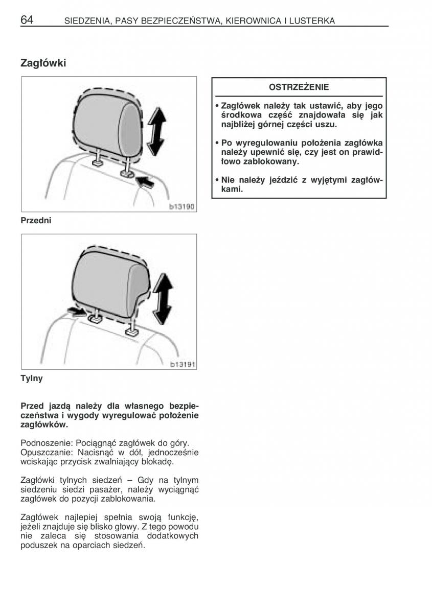 manual  Toyota Corolla Verso I 1 instrukcja / page 71