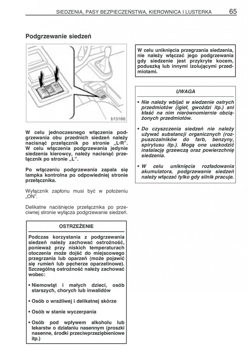 manual  Toyota Corolla Verso I 1 instrukcja / page 72