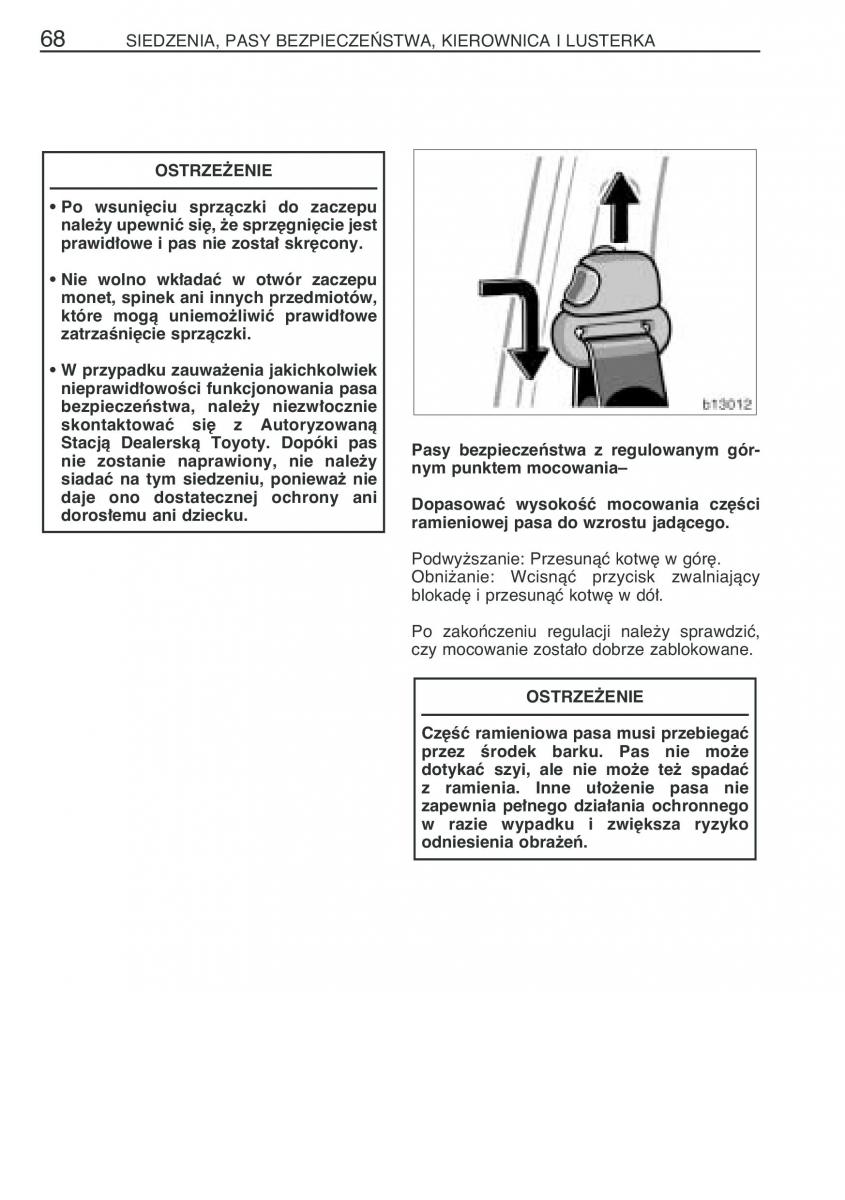 manual  Toyota Corolla Verso I 1 instrukcja / page 75