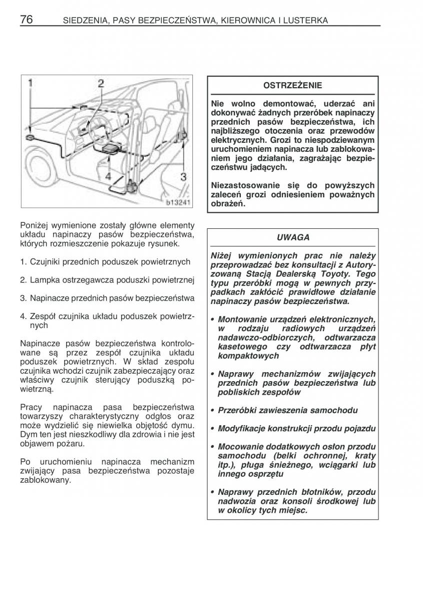 Toyota Corolla Verso I 1 instrukcja obslugi / page 83