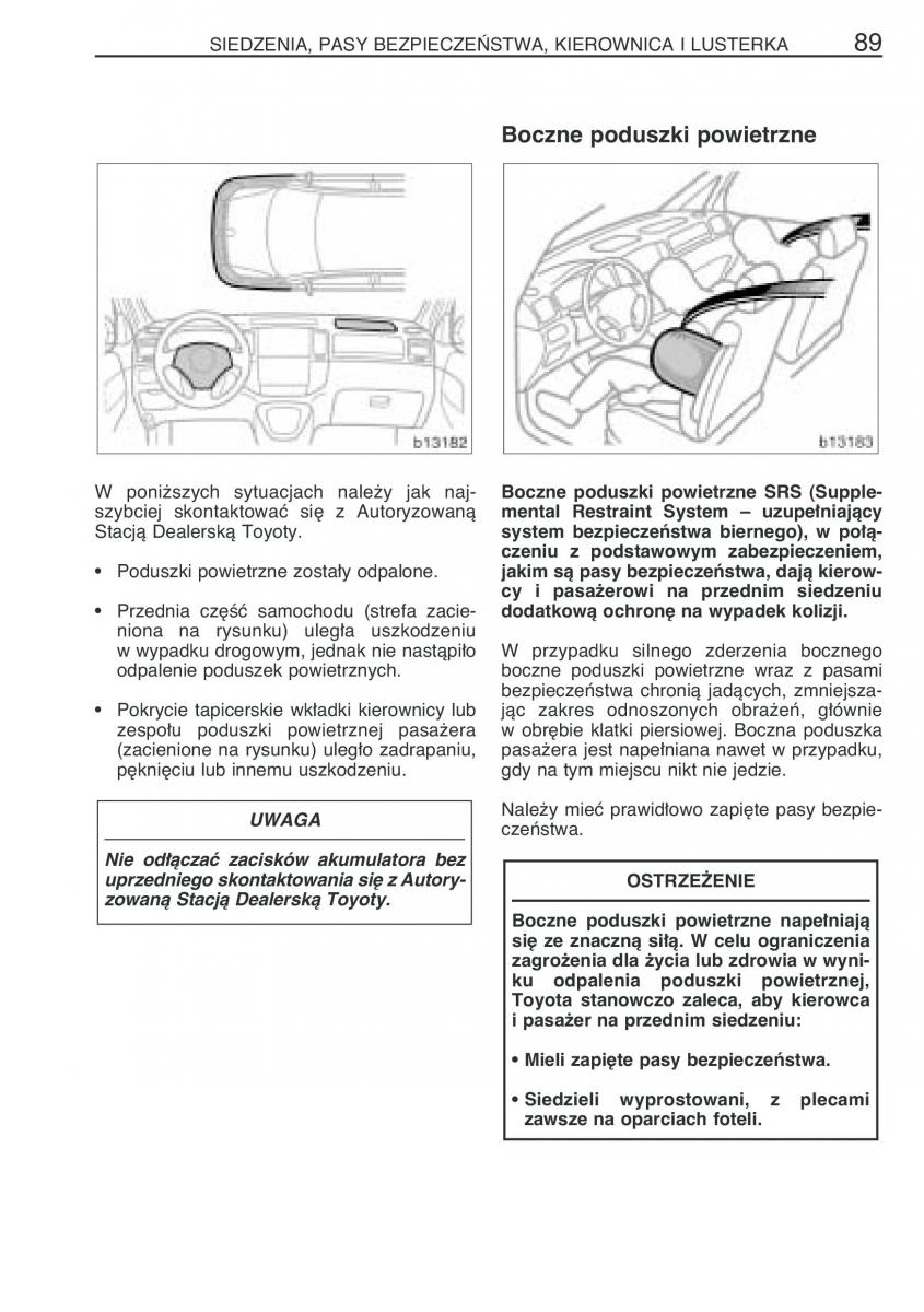 manual  Toyota Corolla Verso I 1 instrukcja / page 96