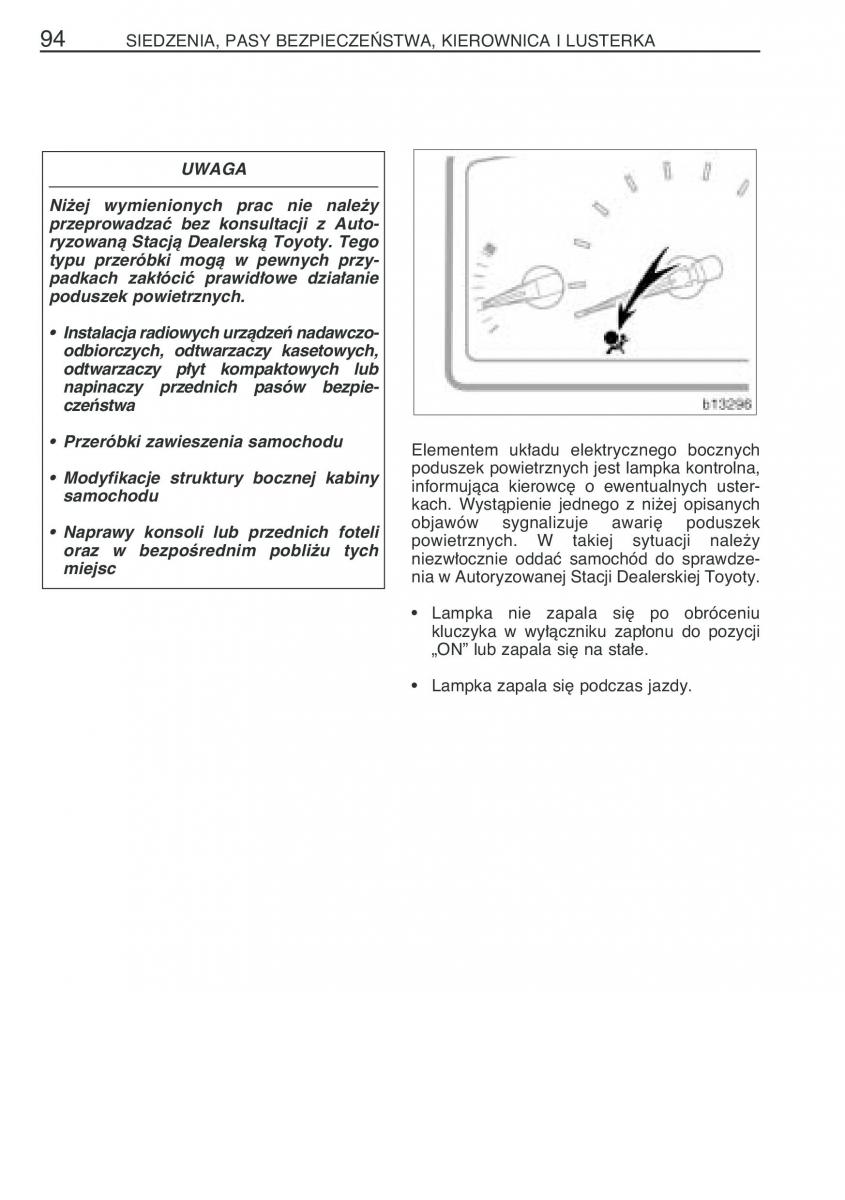 manual  Toyota Corolla Verso I 1 instrukcja / page 101