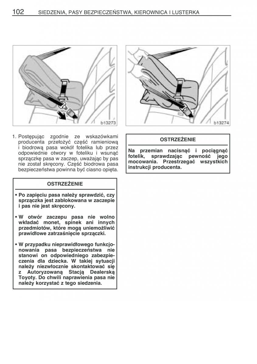 manual  Toyota Corolla Verso I 1 instrukcja / page 109