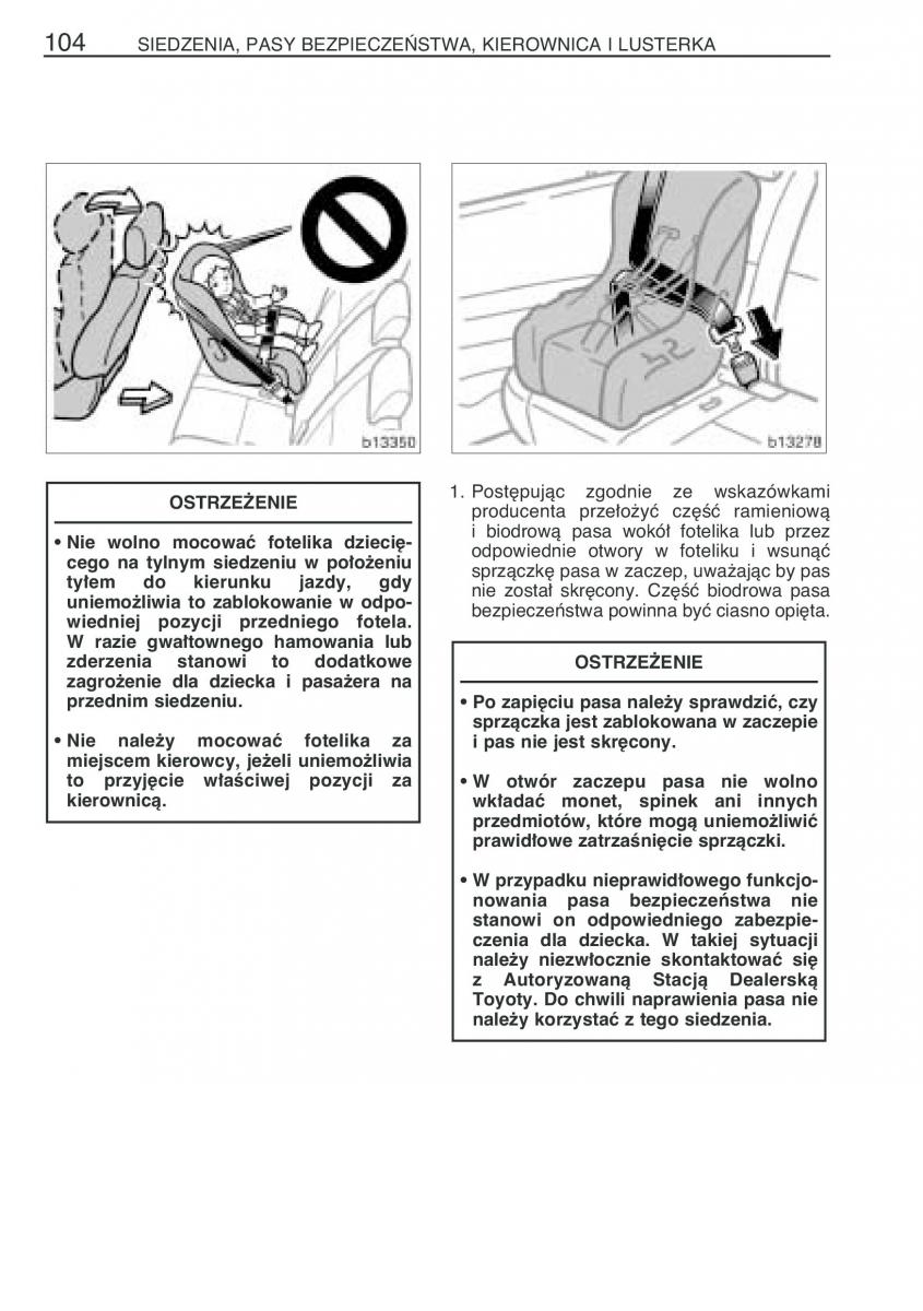 Toyota Corolla Verso I 1 instrukcja obslugi / page 111