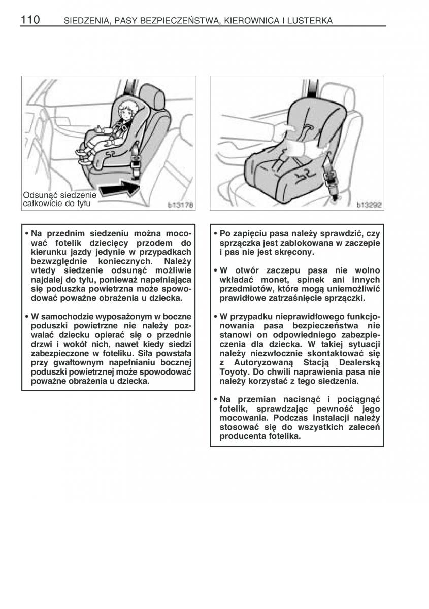 manual  Toyota Corolla Verso I 1 instrukcja / page 117