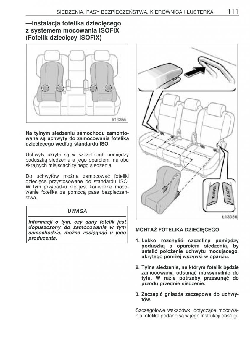 manual  Toyota Corolla Verso I 1 instrukcja / page 118