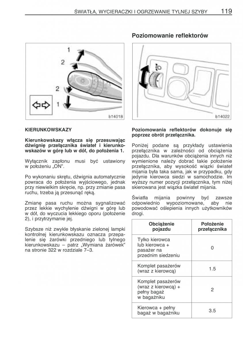 Toyota Corolla Verso I 1 instrukcja obslugi / page 126