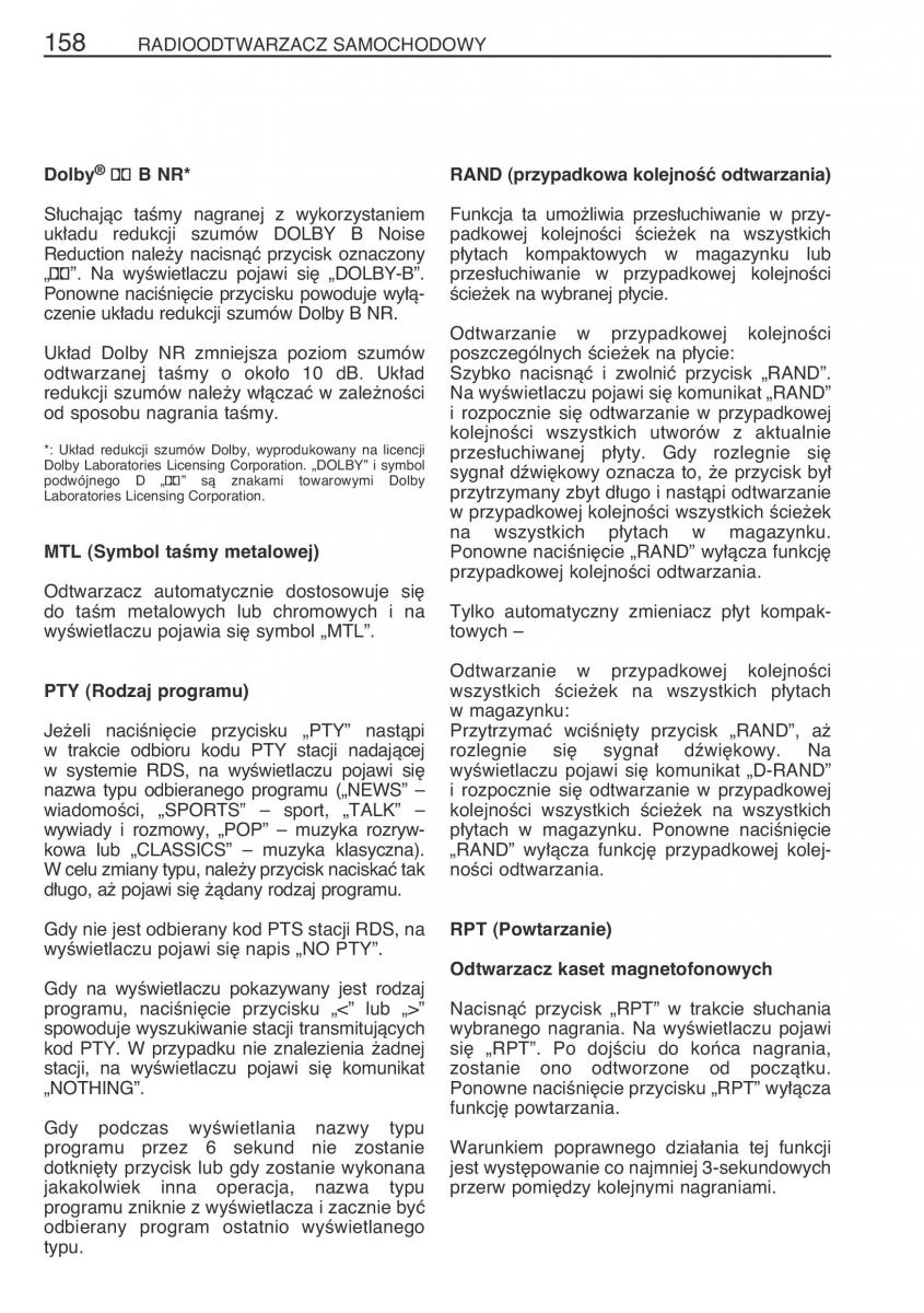 Toyota Corolla Verso I 1 instrukcja obslugi / page 165