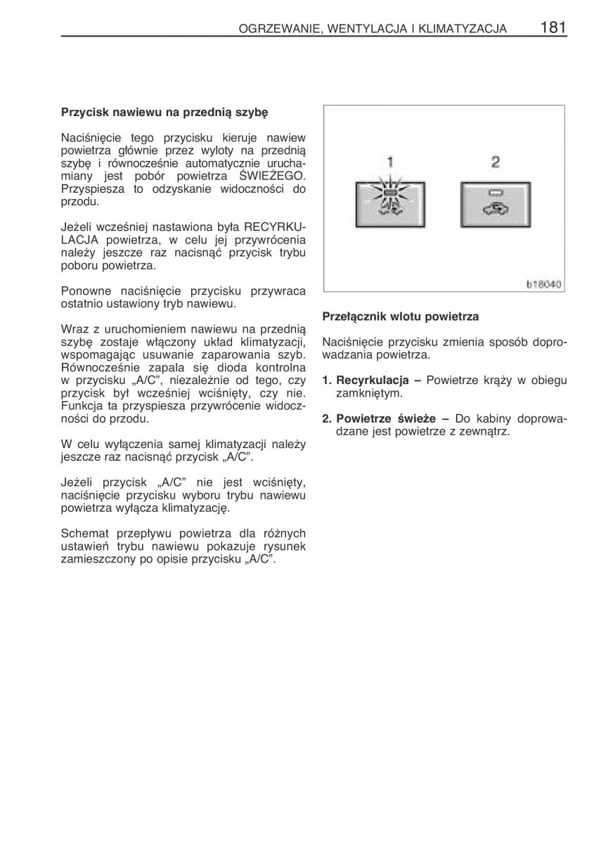 manual  Toyota Corolla Verso I 1 instrukcja / page 188