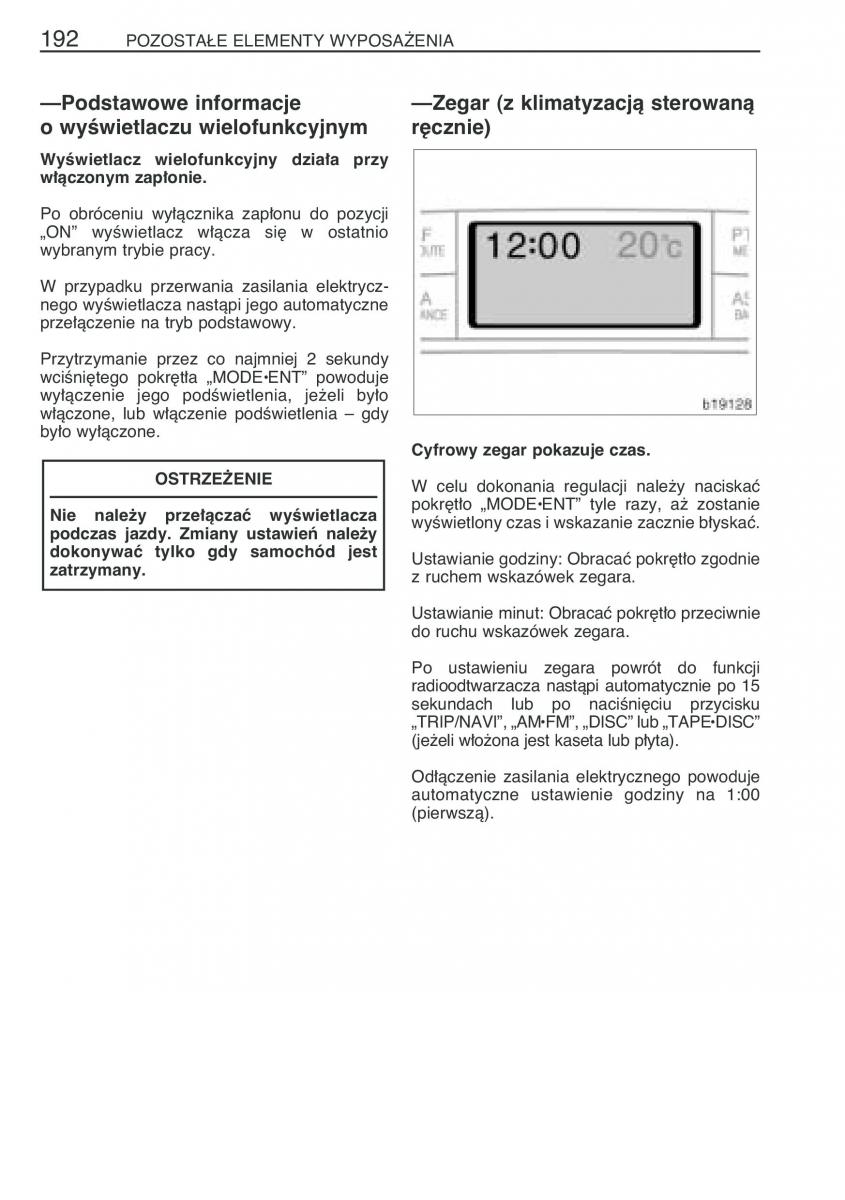 manual  Toyota Corolla Verso I 1 instrukcja / page 199