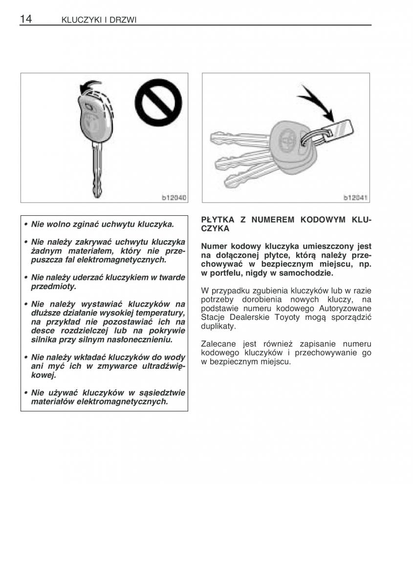 Toyota Corolla Verso I 1 instrukcja obslugi / page 21