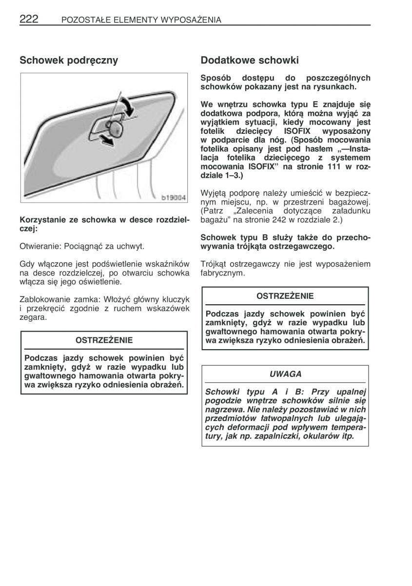 manual  Toyota Corolla Verso I 1 instrukcja / page 229