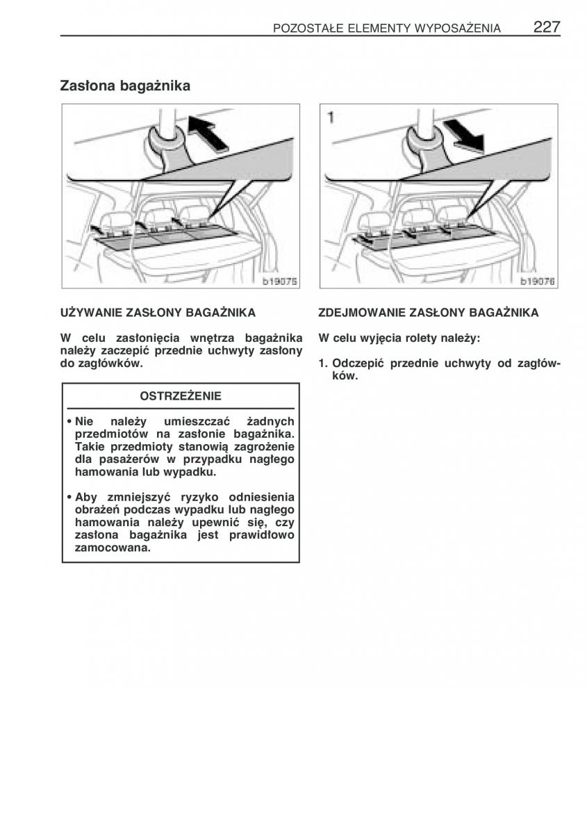 manual  Toyota Corolla Verso I 1 instrukcja / page 234