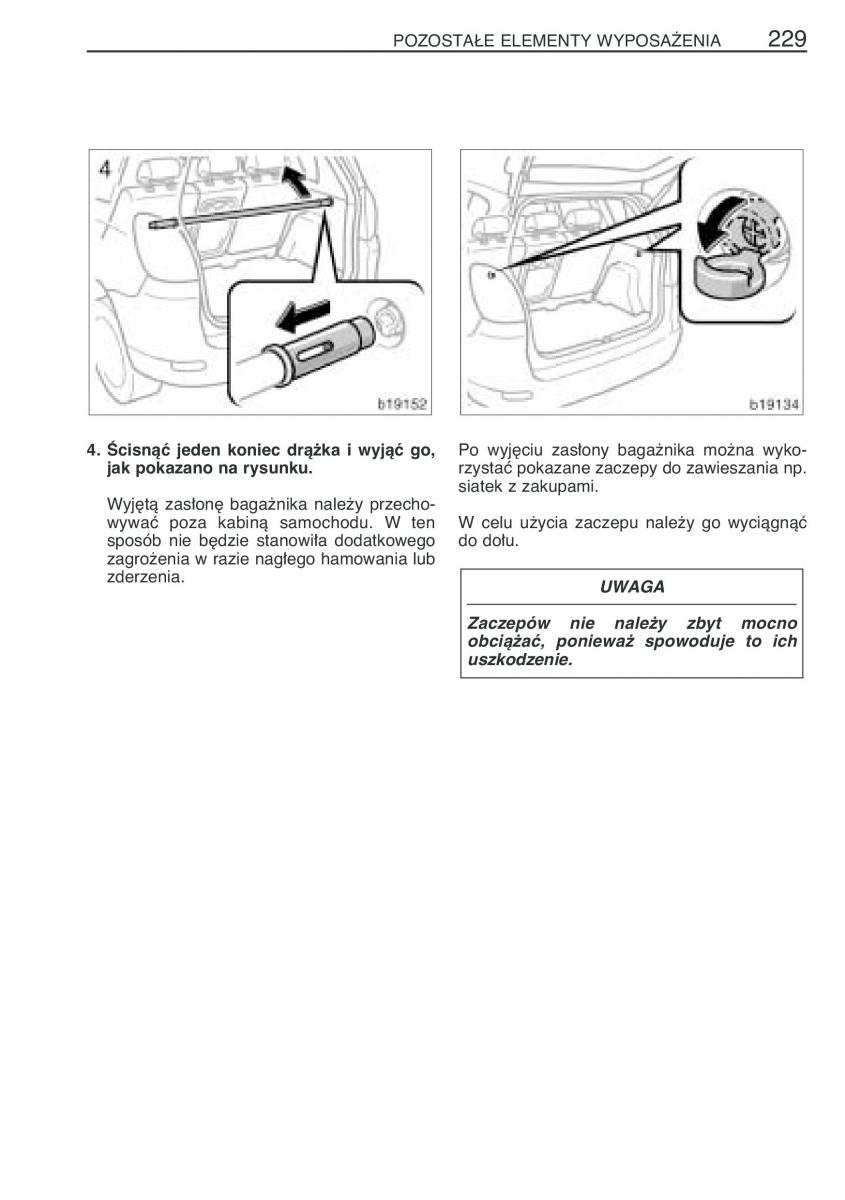 manual  Toyota Corolla Verso I 1 instrukcja / page 236