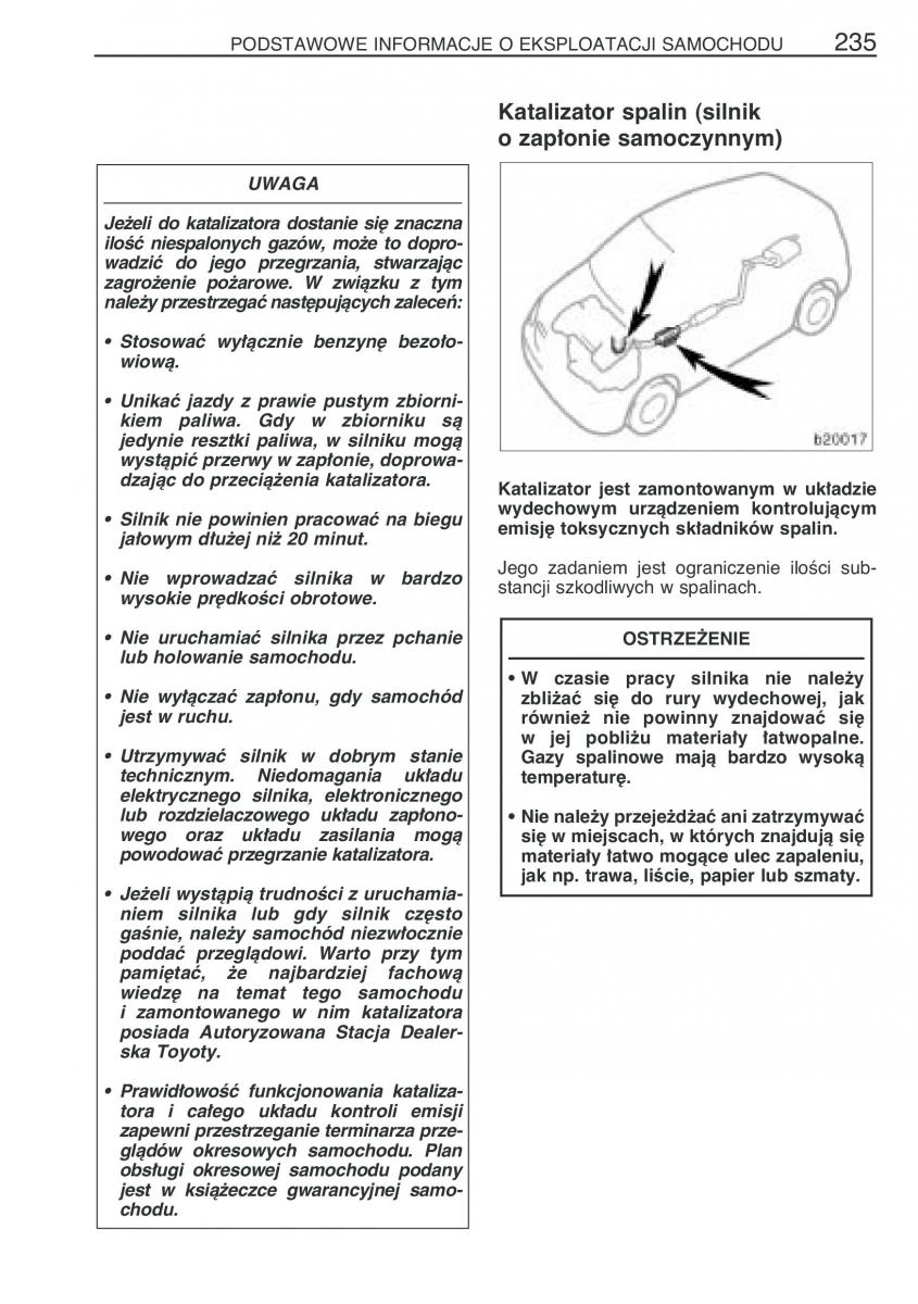 manual  Toyota Corolla Verso I 1 instrukcja / page 242