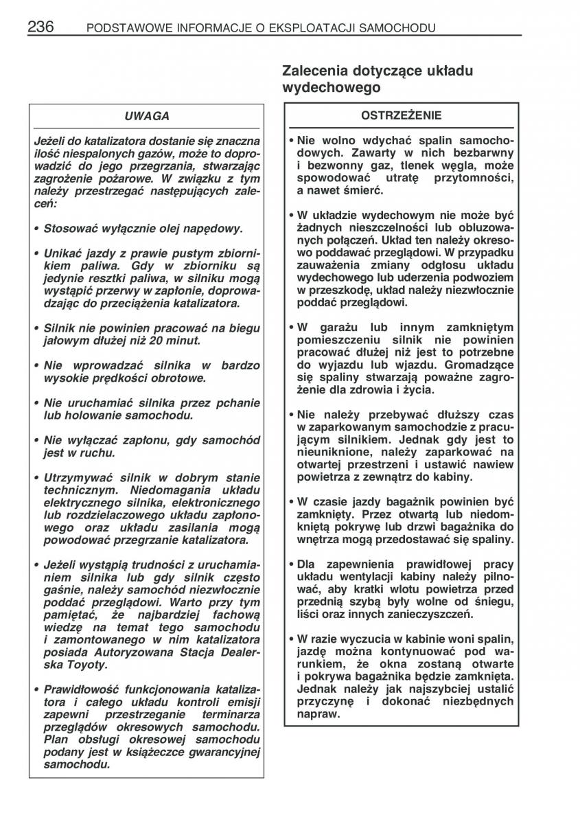 manual  Toyota Corolla Verso I 1 instrukcja / page 243