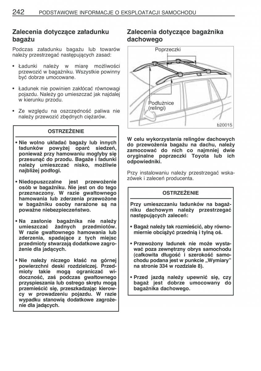 manual  Toyota Corolla Verso I 1 instrukcja / page 249