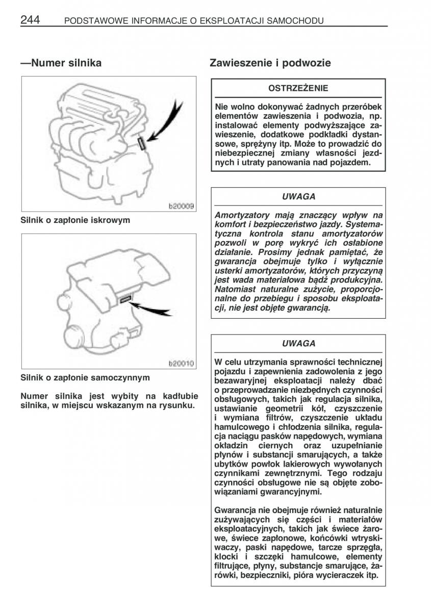 manual  Toyota Corolla Verso I 1 instrukcja / page 251