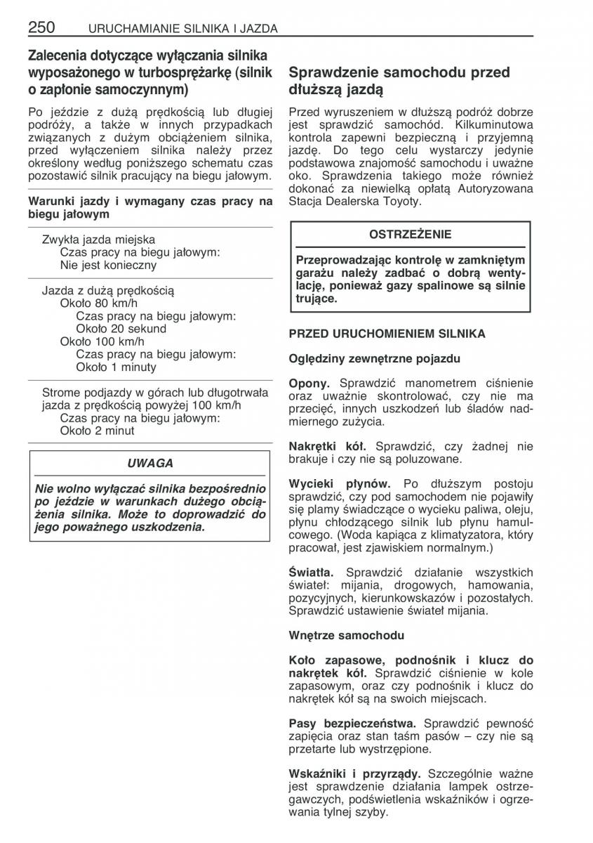 manual  Toyota Corolla Verso I 1 instrukcja / page 257