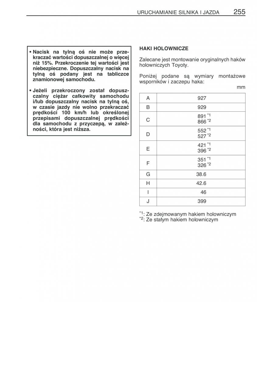 manual  Toyota Corolla Verso I 1 instrukcja / page 262