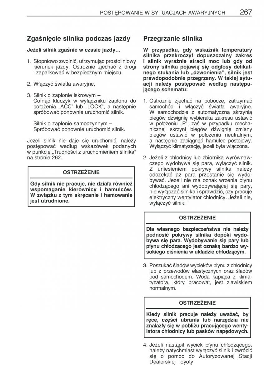 manual  Toyota Corolla Verso I 1 instrukcja / page 274