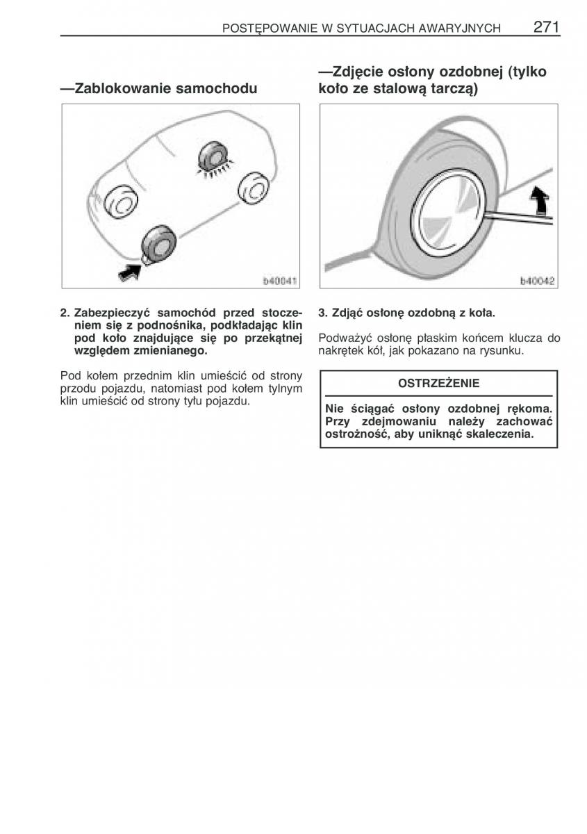 manual  Toyota Corolla Verso I 1 instrukcja / page 278