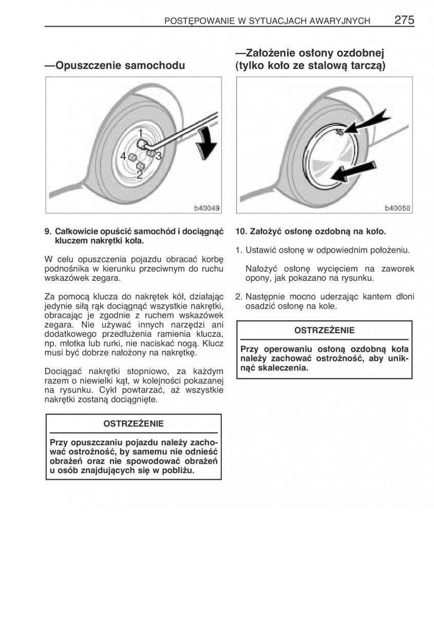 manual  Toyota Corolla Verso I 1 instrukcja / page 282