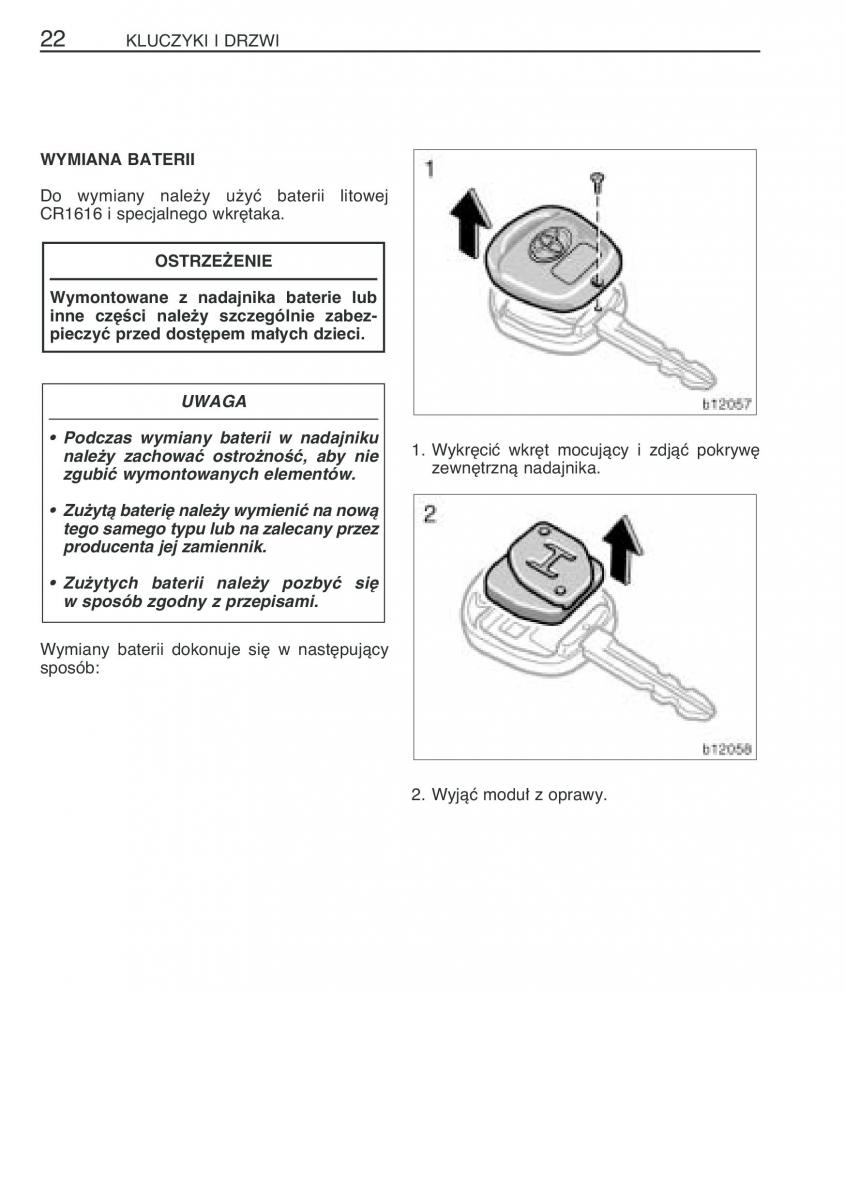 manual  Toyota Corolla Verso I 1 instrukcja / page 29