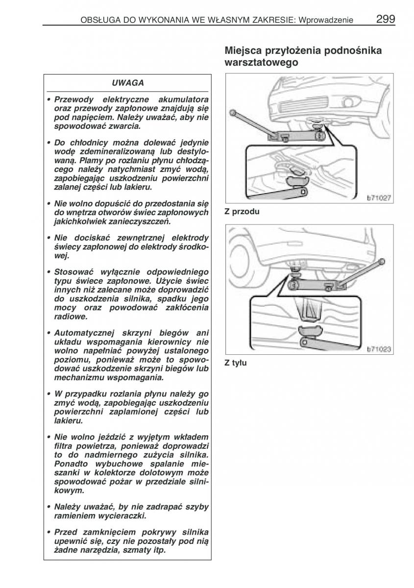 manual  Toyota Corolla Verso I 1 instrukcja / page 306