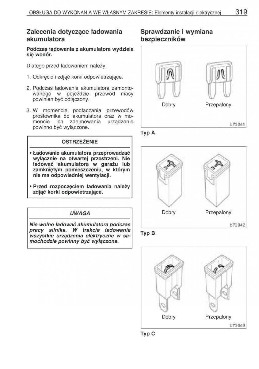 manual  Toyota Corolla Verso I 1 instrukcja / page 326