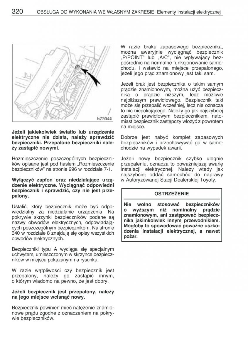 manual  Toyota Corolla Verso I 1 instrukcja / page 327