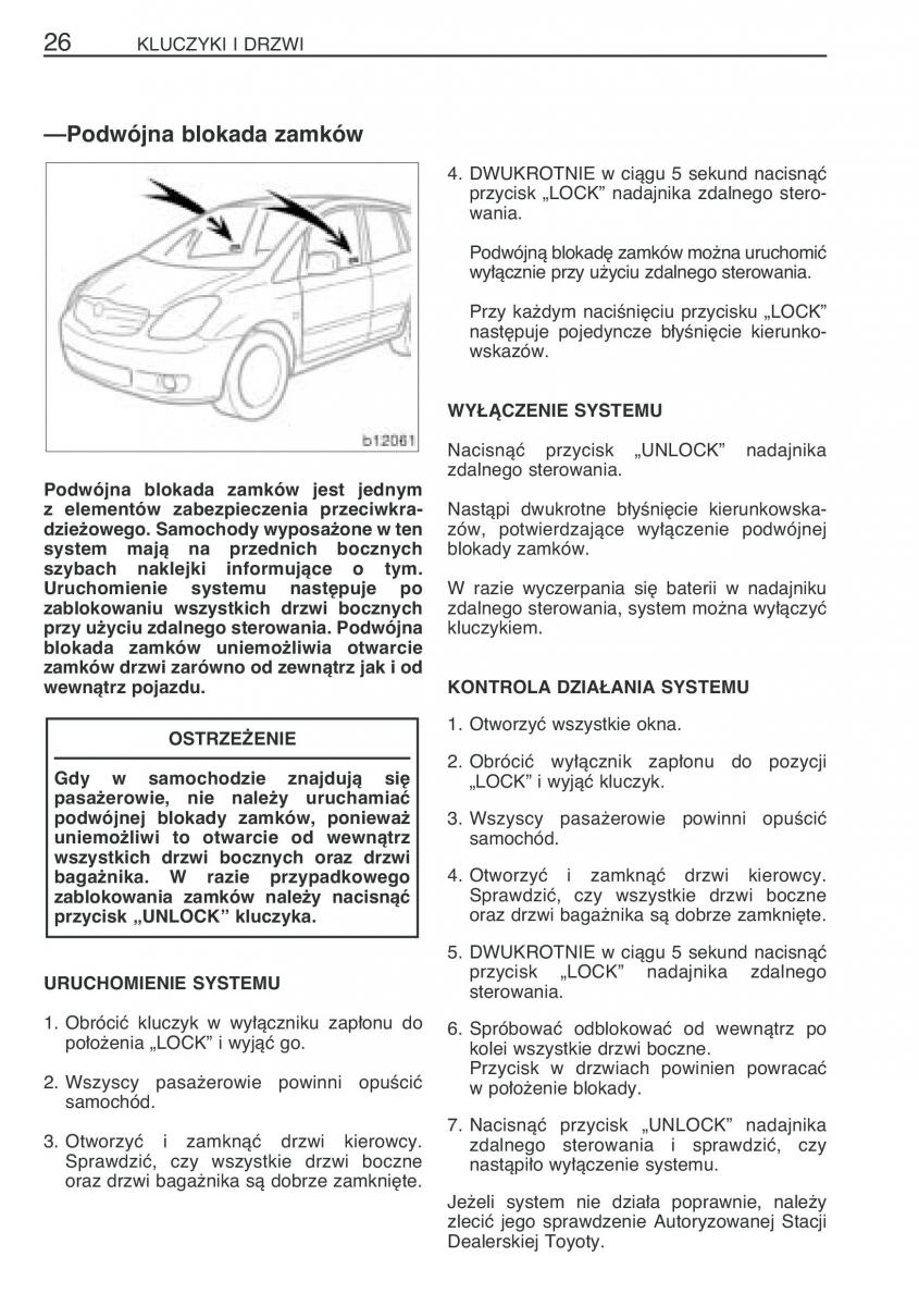 manual  Toyota Corolla Verso I 1 instrukcja / page 33