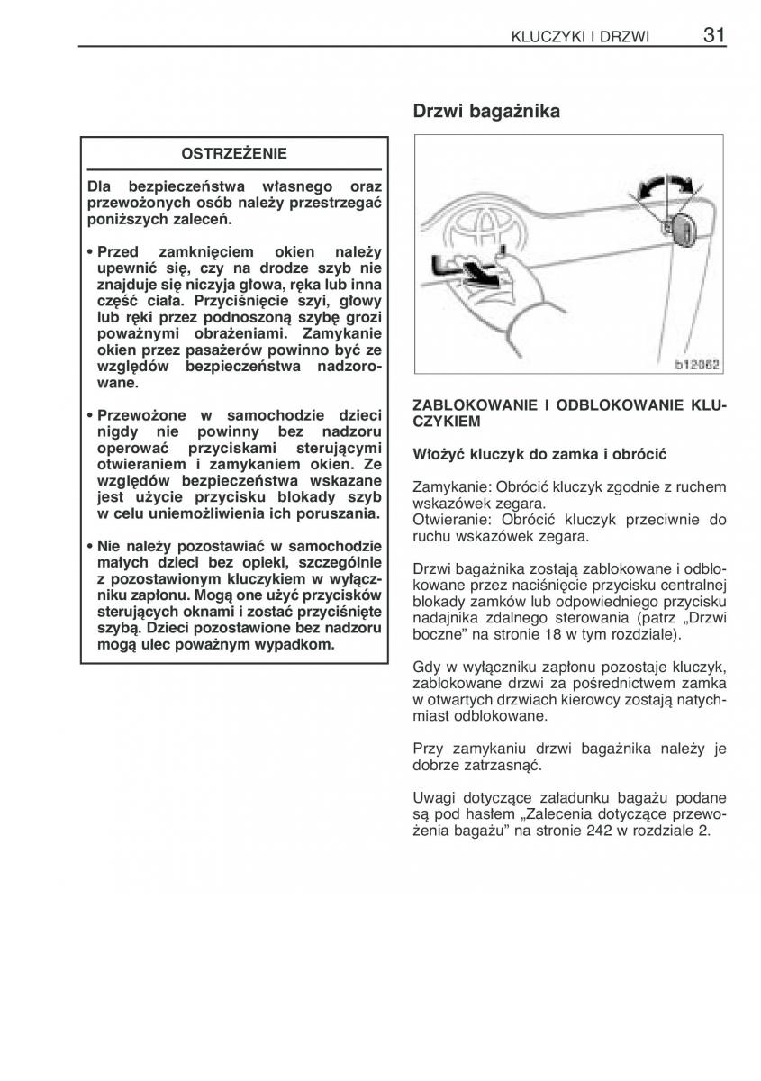 manual  Toyota Corolla Verso I 1 instrukcja / page 38