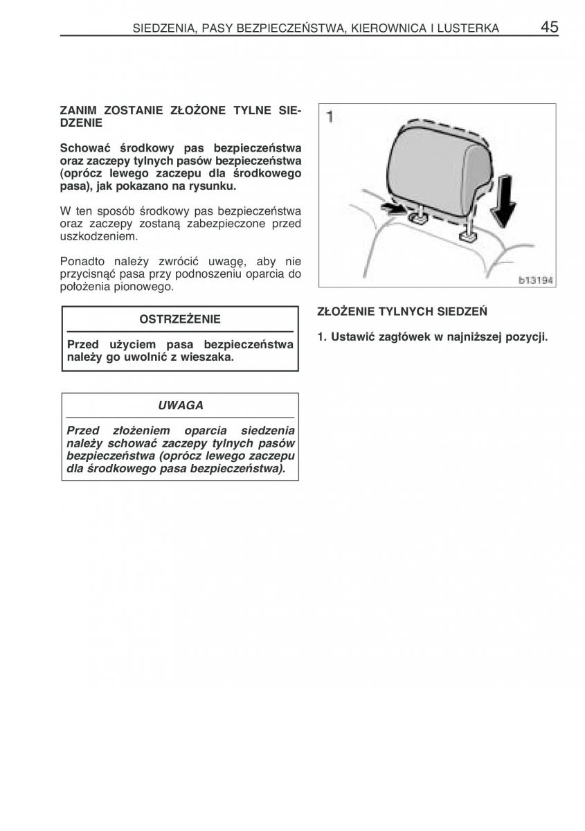 Toyota Corolla Verso I 1 instrukcja obslugi / page 52