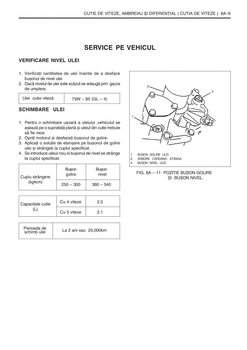 manual  Daewoo Tico service book ksiazka serwisowa / page 215