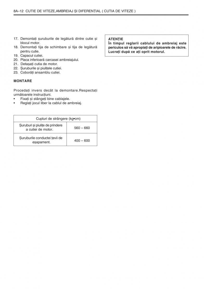 manual  Daewoo Tico service book ksiazka serwisowa / page 218