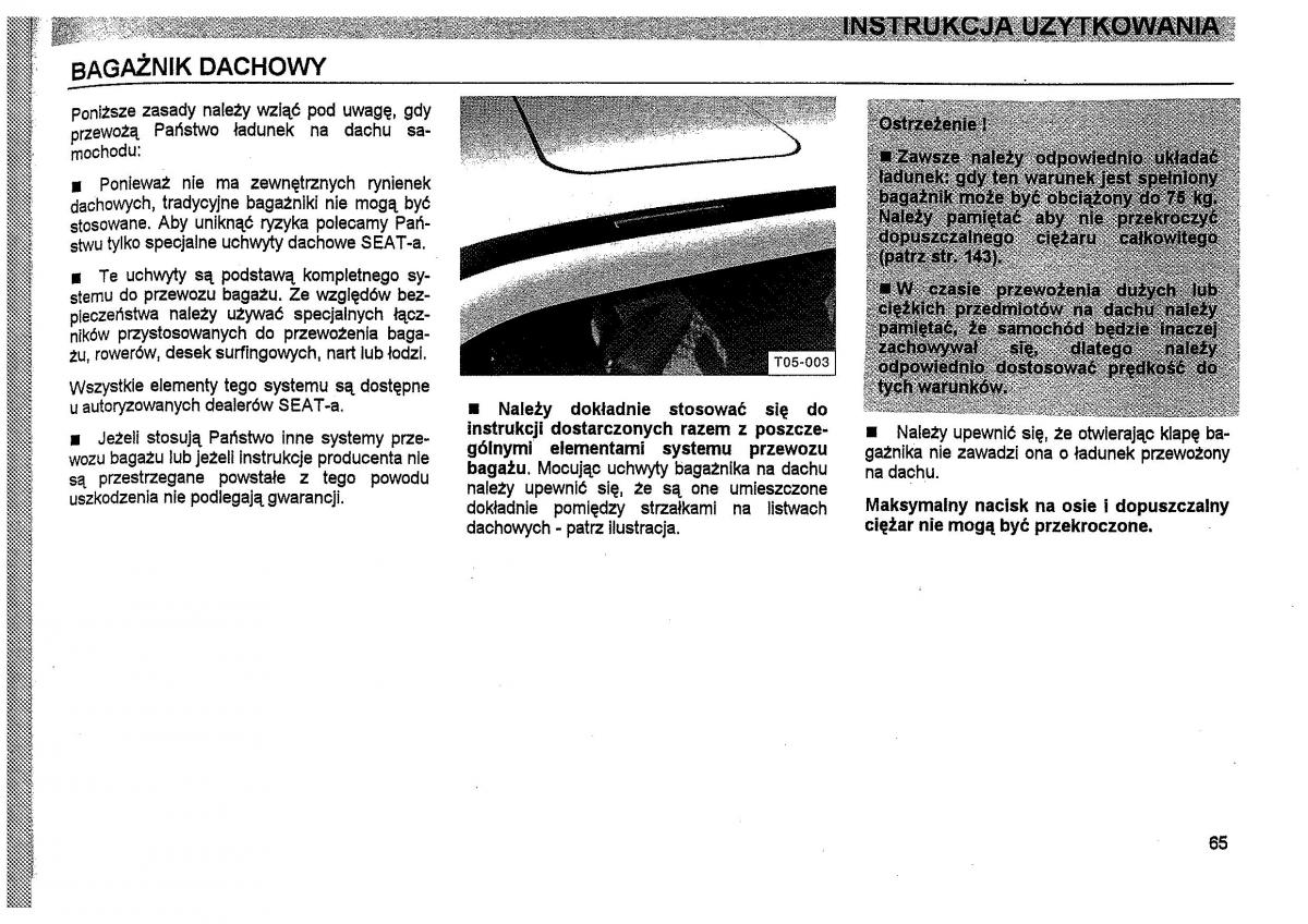 Seat Toledo I 1 instrukcja obslugi / page 68