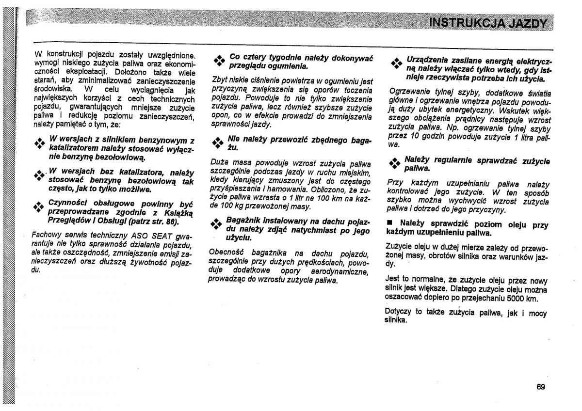 Seat Toledo I 1 instrukcja obslugi / page 72