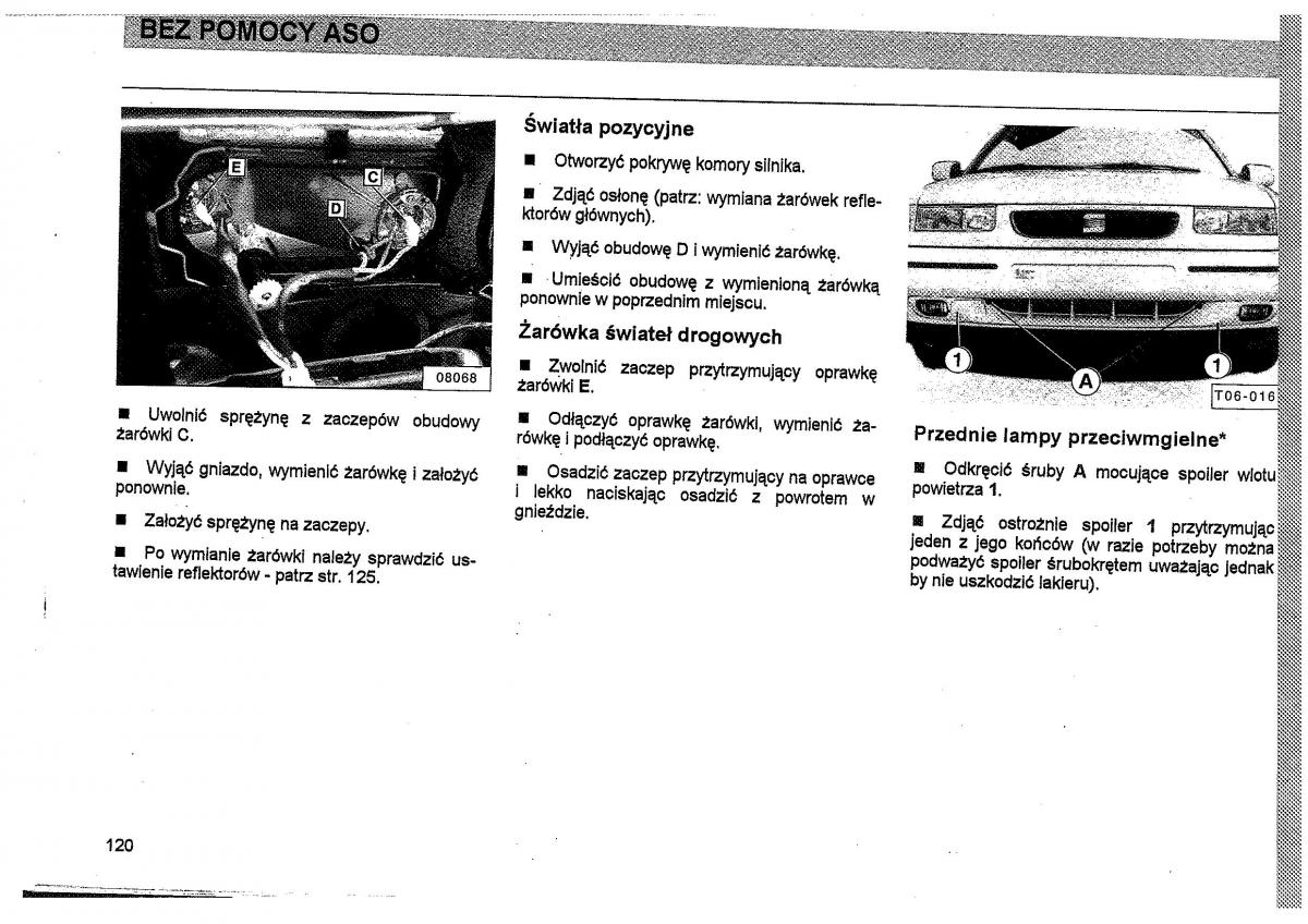 Seat Toledo I 1 instrukcja obslugi / page 123