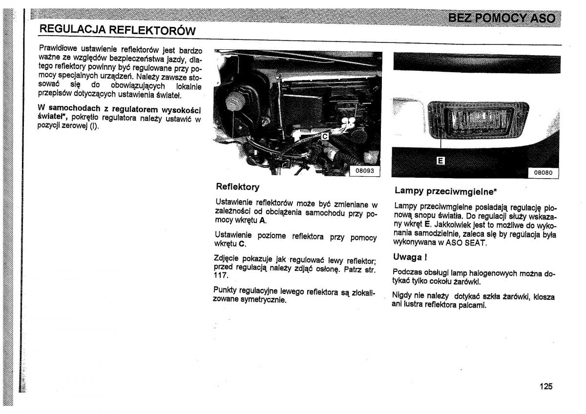 Seat Toledo I 1 instrukcja obslugi / page 128