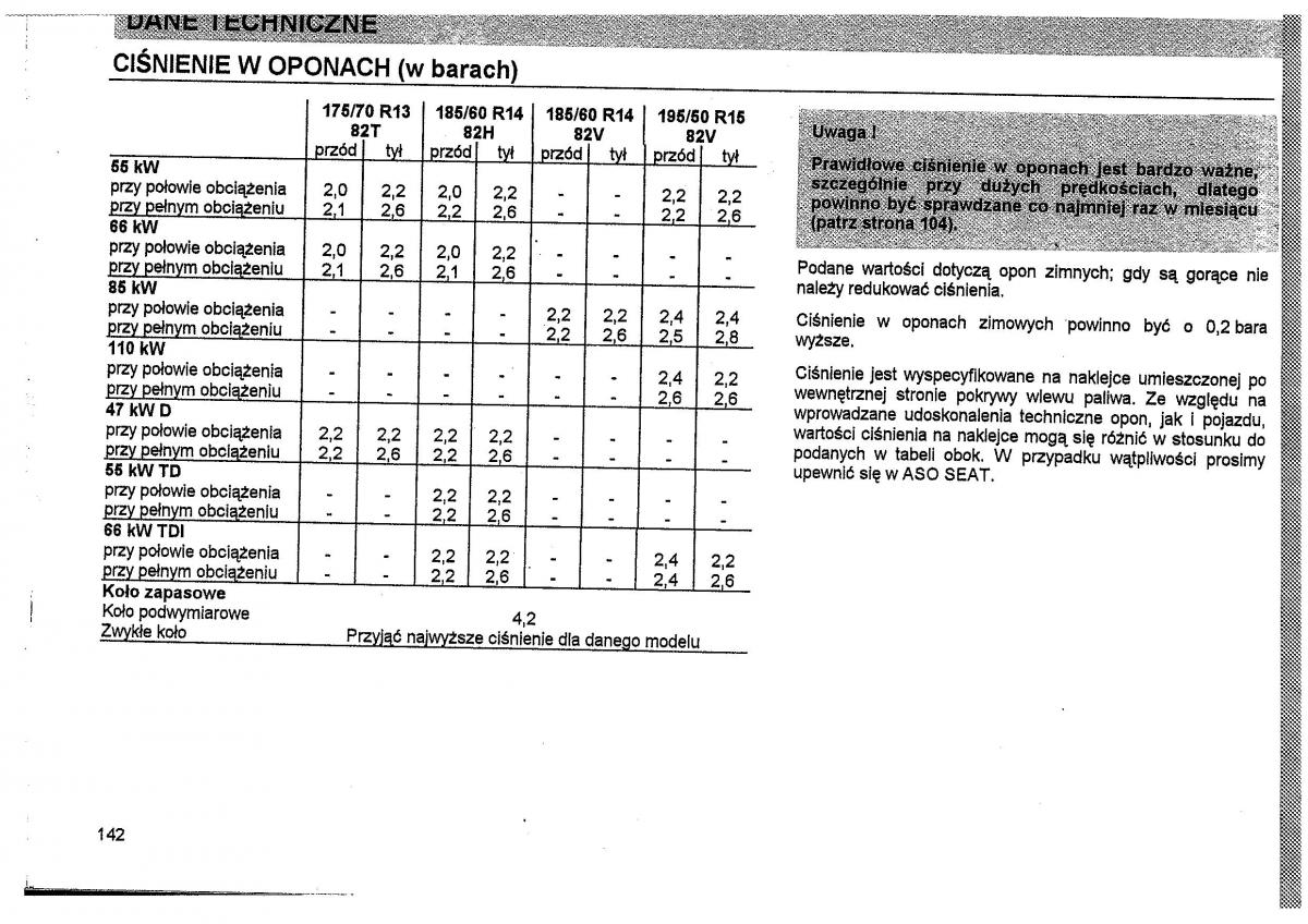 Seat Toledo I 1 instrukcja obslugi / page 145