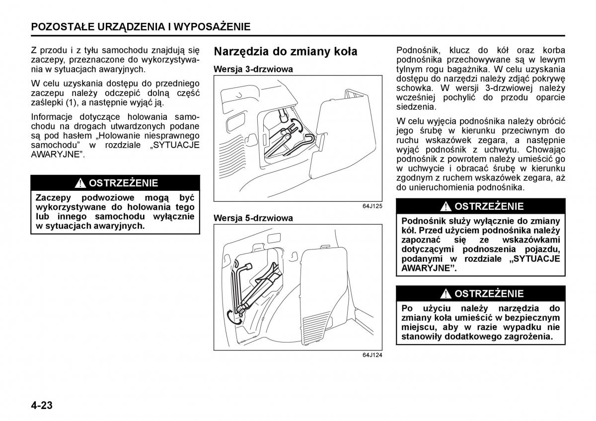 Suzuki Grand Vitara II 2 instrukcja / page 126