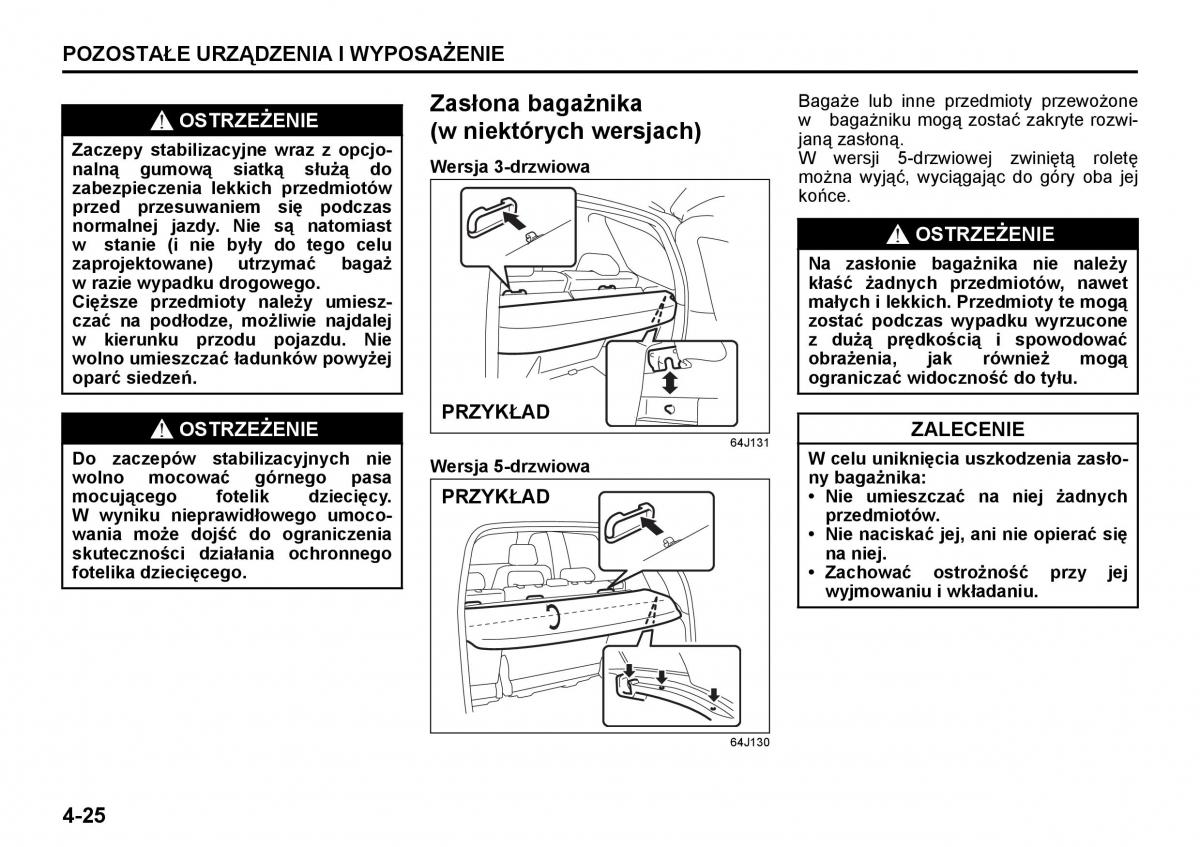 Suzuki Grand Vitara II 2 instrukcja / page 128