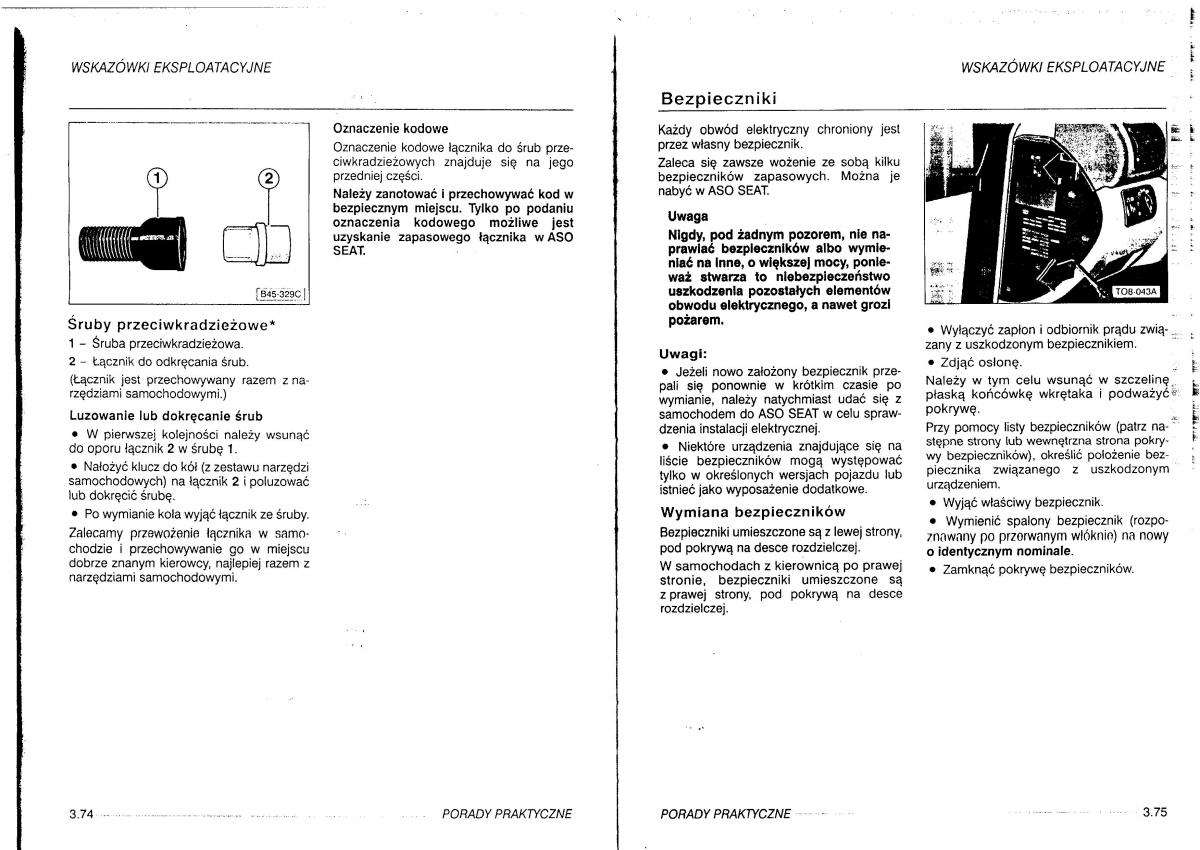 manual  Seat Leon I 1 instrukcja / page 109