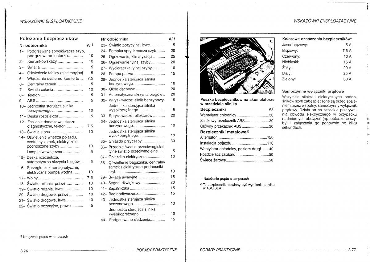 manual  Seat Leon I 1 instrukcja / page 110