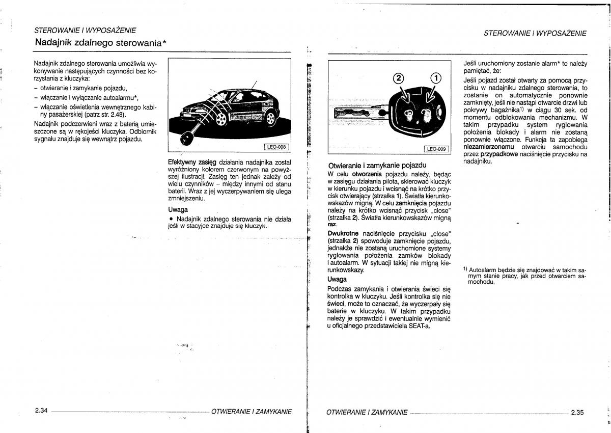 manual  Seat Leon I 1 instrukcja / page 36